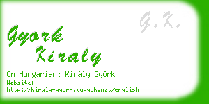 gyork kiraly business card